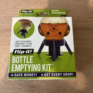 Flip-It! Bottle Emptying Kit‎ Bottle Cap Condiment Lotion Shampoo | New In Box